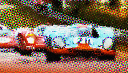 Porsche 917K leading Ferrari 512S at Le Mans 1970 Art Print