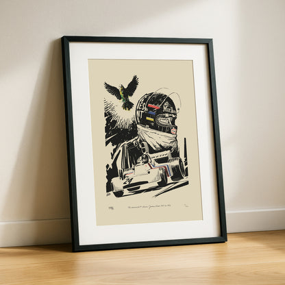 James Hunt Takes Flight - Art Print