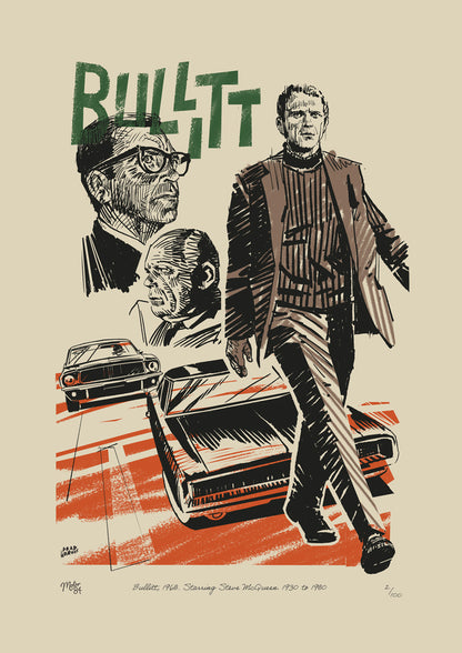 Steve McQueen in Bullitt - Art Print